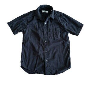 BUCK MASON Draped Twill S/S One Pocket Shirt Black Size Medium